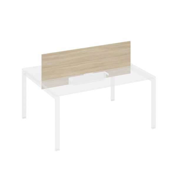 Экран настольный фронтальный для стола 160 с двумя кабель-каналами A4 А4 Б 848 БП дуб скандинавский / металлокаркас белый - Вид 1