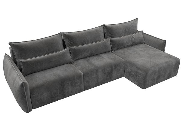 Диван угловой Лига-051 НПБ Лонг угол универсальный Велюр серый - Вид 6