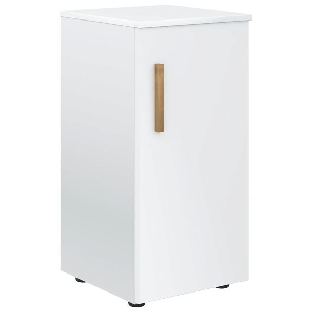 Шкаф колонка с малой дверью (R) и топом FLC 40.1(R) Белый премиум/Белый премиум 404х429х818 FORTA - Вид 1