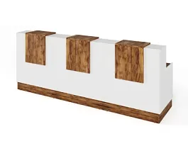 RTD087-300-SH ТАНДЕМ / TANDEM Стойка ресепшн 3-300 3000х700х1200 Таксония шоколадная - Фото предпросмотра