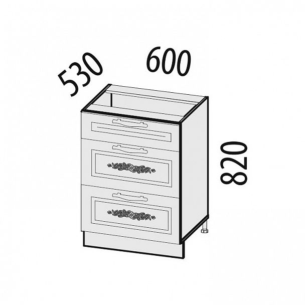 Стол "Виктория" 20.91 с 3 ящиками - Вид 2