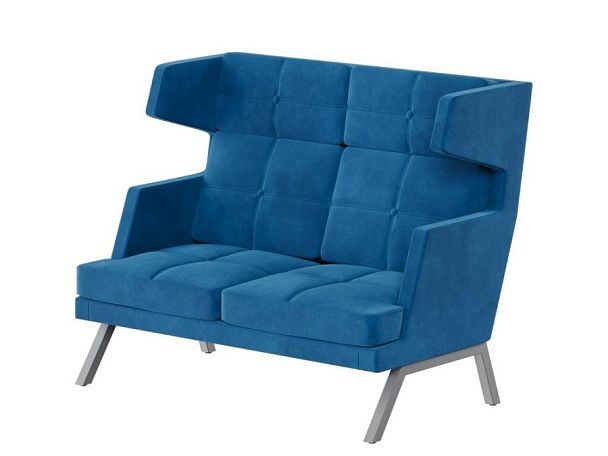 Aldo Диван двухместный высокий с декором из пуговиц ALDB-02 Velutto 54/Металл Серый 1430*960*1180 - Вид 1