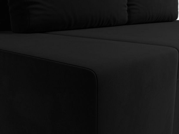 Диван прямой Сан Марко (полностью микровельвет черный) - Вид 4
