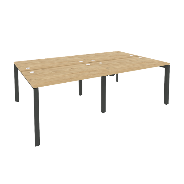 Onix Рабочая станция на П-образном м/к O.MP-D.RS-4.2.7 Тиквуд светлый/Антрацит металл 2360*1475*750 - Вид 1