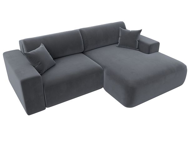 Диван угловой Лига-036 Классик правый угол Велюр серый - Вид 5