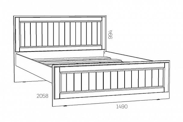 Кровать полутораспальная Оливия НМ 040.34-01 - Вид 3