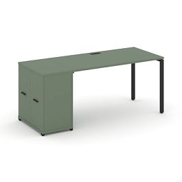 Concept Стол рабочий с опорным распаш. шкафом CN.SP-219 B Кобо/Металл Черный 1800*720*750 - Фото предпросмотра