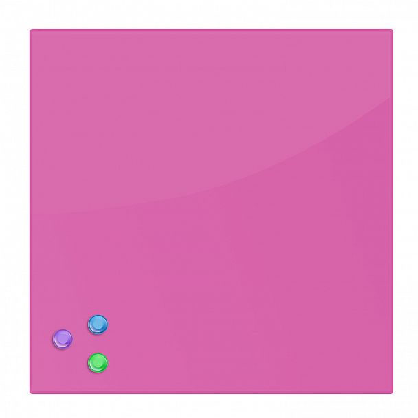 Доска магнитно-маркерная стеклянная 45х45 см, 3 магнита, РОЗОВАЯ, BRAUBERG, 236742 - Вид 3
