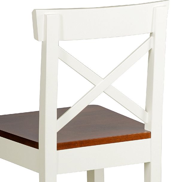 Комплект деревянных полубарных стульев с жестким сиденьем Бергольф Слоновая кость/Темный орех, 2 шт. - Вид 9