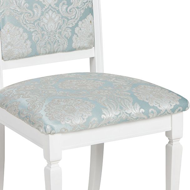 Комплект деревянных стульев с мягким сиденьем Бармс Белая эмаль/Бирюзовый жаккард, 3 шт. - Вид 12
