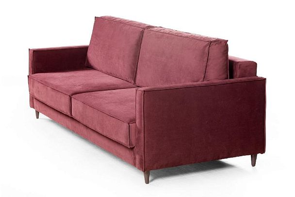 Keln диван-кровать трехместный прямой, велюр красный - Вид 2