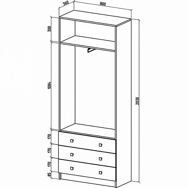 Шкаф платяной Бостон-10 - Вид 3