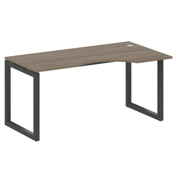 Metal System Quattro Стол криволинейный правый на О-образном м/к 50БО.СА-1 (R) Вяз/Антрацит металл 1600*900*750 - Вид 1