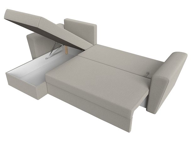 Диван угловой Амстердам Лайт левый угол Рогожка бежевый - Вид 10