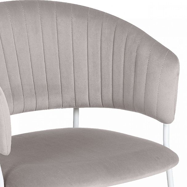 Комплект кухонных стульев Даксон светло-серый велюр/белый, 4 шт. - Вид 8