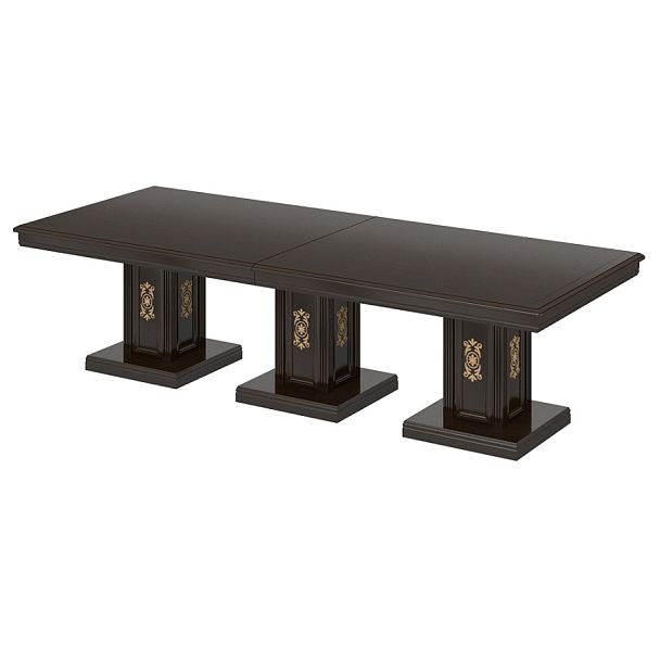 Стол для переговоров "Версаль люкс"  ПК-ВРЛ-СТГ300Х117/И3-В1-974 темный орех - Вид 1