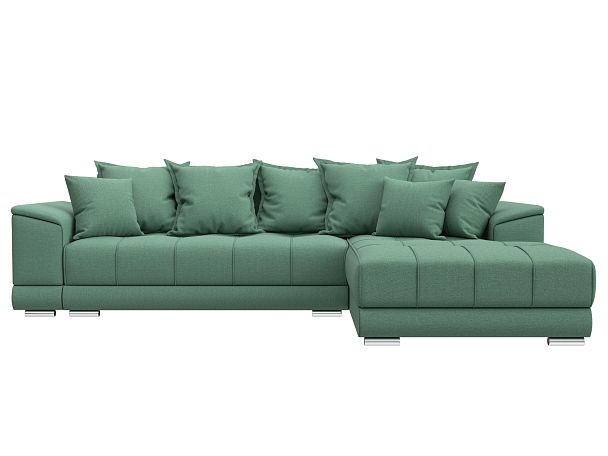 Диван угловой НордСтар правый угол Рогожка зеленый - Вид 2