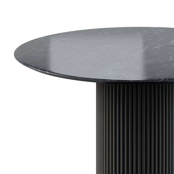 Стол круглый Nolan 100, керамика глянцевая, черная - Вид 3