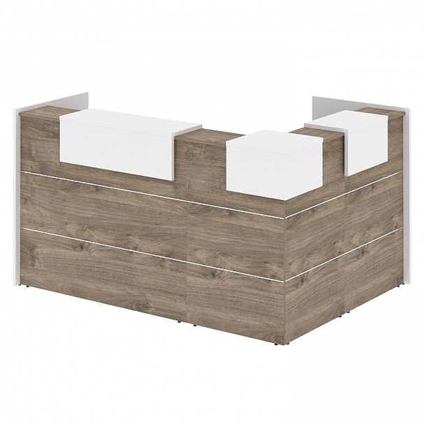 Ресепшн Г-образный "Onix" O.R-K-23 тиквуд темный/белый - Вид 2