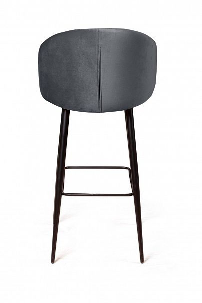 Стул барный Mont Blanc, бархат светло-серый 26 / черный конус - Вид 6