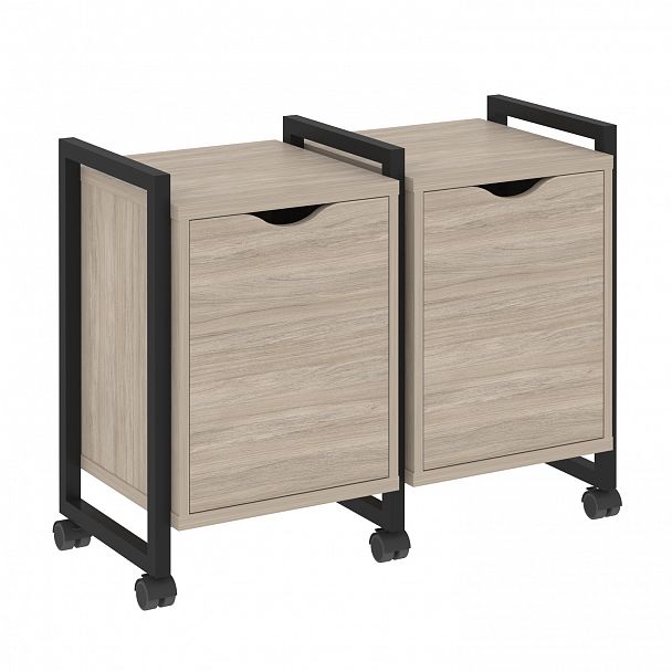 Тумба на колесах наборная "Loft" VR.L-TN-2.K дуб аттик/черный - Вид 1