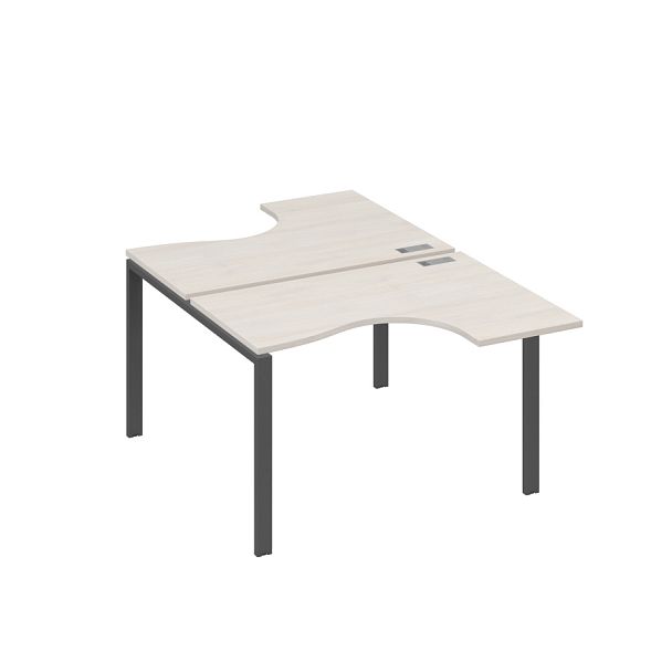 Рабочая станция опоры UNO столы (2х120) Классика A4 А4 Б1 180 БП дуб / металлокаркас антрацит - Вид 1