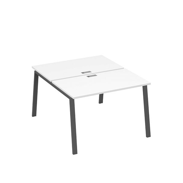 Рабочая станция 2х120 с металлокаркасом TRE A4 А4 Б3 173 БП белый премиум / металлокаркас антрацит - Вид 1