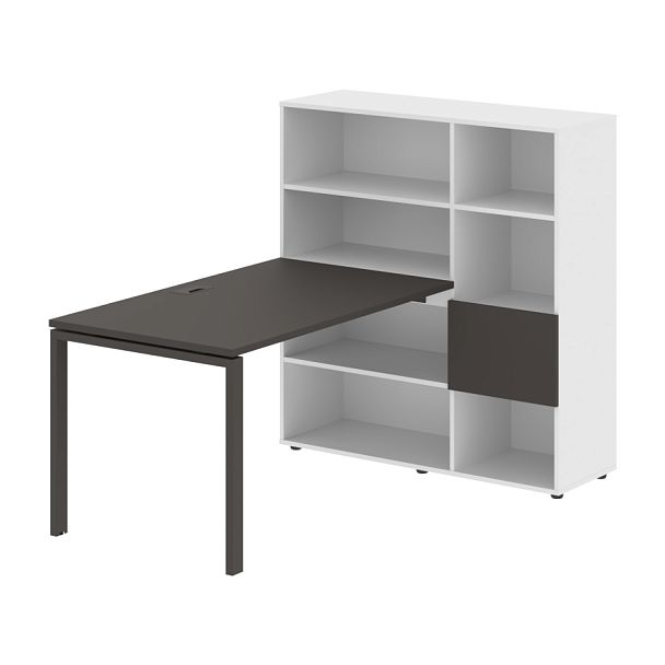 Стол-стеллаж EURST 1213 Мокко/Мокко/Белый 1790х1250х1355 EDIS - Вид 1