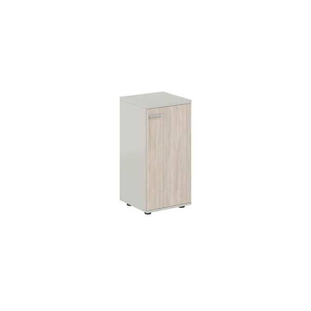 Шкаф низкий 400х400х825, 1 дв., з.ст HDF, правый / корпус: серый бархат; фасад: дуб светлый Сигма / Sigma - Вид 1