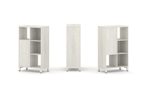 Стайл Проджект Набор стеллажа 2-х сторон., 3 яр. SN.NSD-321 Дуб Наварра/Металл Белый 754*400*1248 - Вид 1
