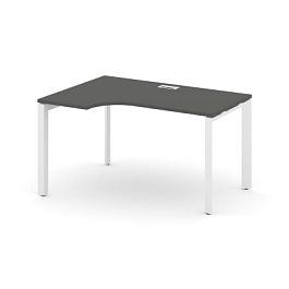 Style Project Next Стол рабочий эргономичный SN-59P.SPA-001(L) Антрацит/Металл Белый/Белый Заглушка 1380*600/980*750 - Фото предпросмотра