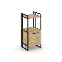 Rift Шкаф 2 ниши узкий RF.SU-22 (L) Тиквуд Светлый/Металл Черный 420*396*924 - Фото предпросмотра