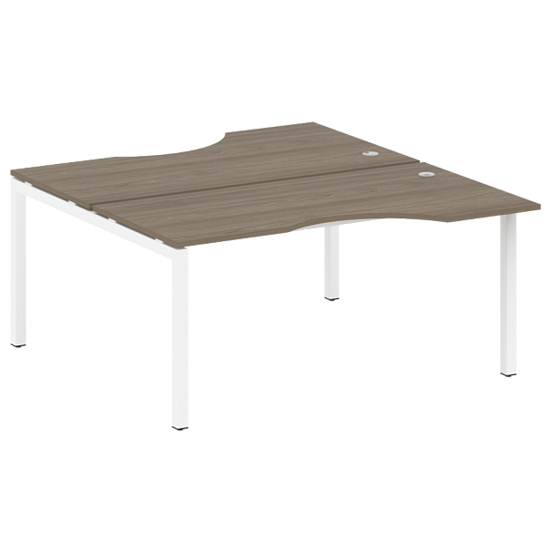 Metal System Quattro Р. ст. криволинейная на П-образном м/к 50БП.РАС-СА-2.1 Вяз/Белый металл 1600*1835*750 - Вид 1