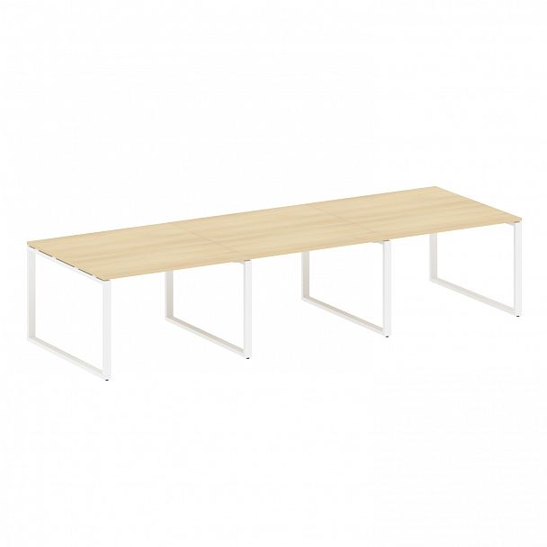 Стол для переговоров "Metal System" БО.ПРГ-3.2 акация/белый - Вид 1