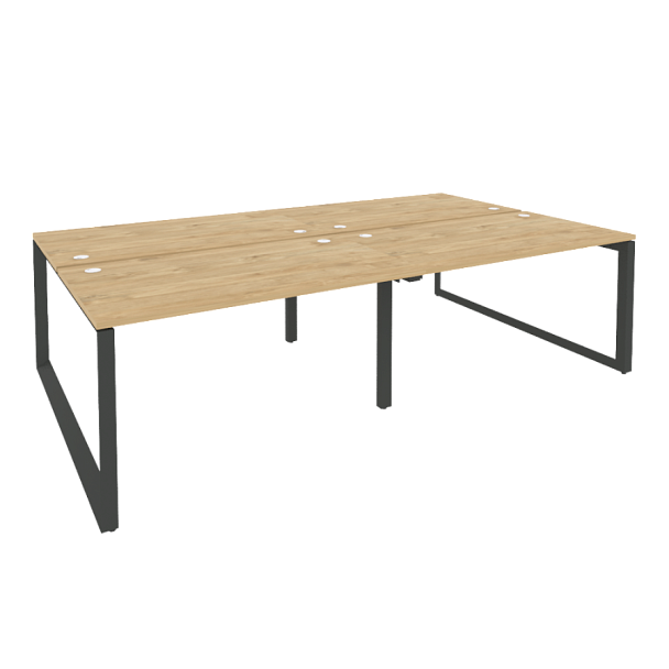 Onix Рабочая станция на О-образном м/к O.MO-D.RS-4.3.8 Тиквуд светлый/Антрацит металл 2760*1635*750 - Вид 1