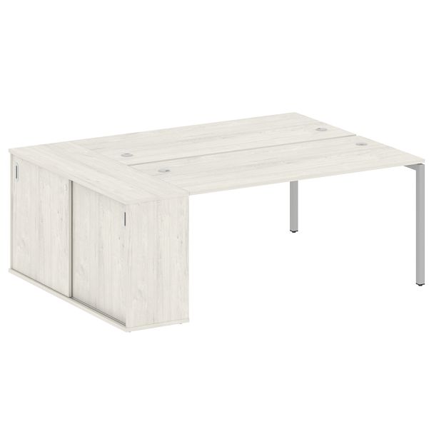 Metal System Quattro Р. ст. с шкафом-купе на П-образном м/к 40БП.РС-СШК-1.4 Т Дуб наварра/Серый металл 2010*1475*750 - Вид 1