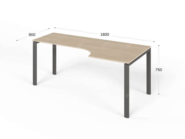 ЛАЙТ / LIGHT RLG016-16x9R Угловой стол 180x90x75 Дуб Сонома - Вид 2