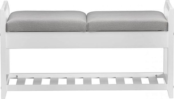 Обувница деревянная Вудсен Белый/Светло-серый велюр - Вид 2