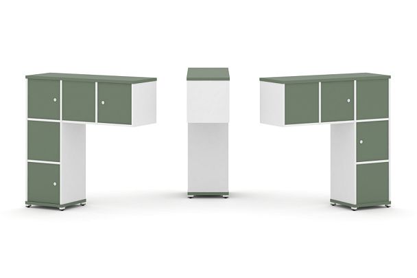 Concept Надставка низкая CN.DNN-007 Кобо/Белый Бриллиант/Металл Белый 1099*365*1130 - Вид 1