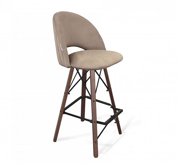 Стул барный Sheffilton SHT-ST34-1/S80 латте/темный орех/черный - Вид 1