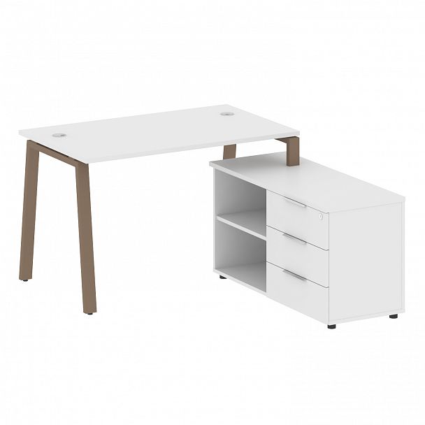 Рабочая станция "Metal System" БА.РС-СТС-2.2 белый/мокко - Вид 1