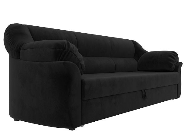 Диван прямой Карнелла (полностью велюр черный) - Вид 3