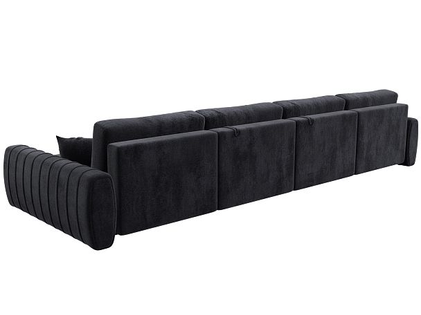 Диван П-образный Лига-057 НПБ Лонг Велюр темно-серый - Вид 5