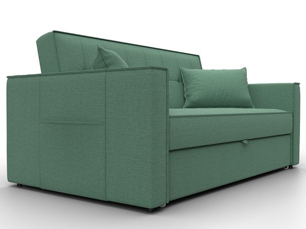 Диван прямой Лига-104 (140) Рогожка зеленый - Вид 3