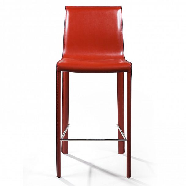 Стул полубарный Barrie, кожа ретро-красный - Вид 2