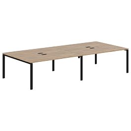 Стол 4-х местный EUWST 3516 Дуб Денвер светлый/Черный 3526х1606х750 EDIS - Фото предпросмотра