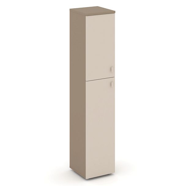 Estetica Шкаф высокий узкий лев. (1 сред. фасад ЛДСП+1 низ. ЛДСП) ES.SU-1.8 (L) Латте/Капучино 400*420*1977 - Вид 1