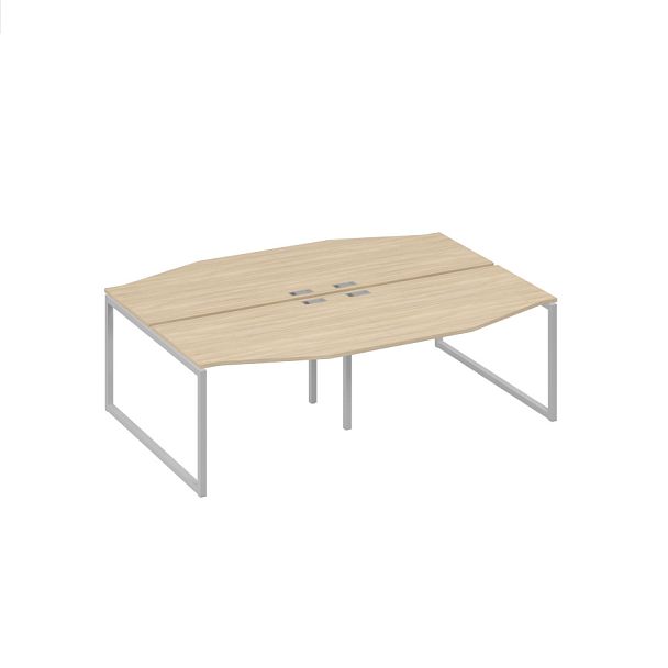 Рабочая станция столы (4х120) Техно на металлокаркасе QUATTRO A4 А4 Б4 189-2 БП дуб скандинавский / металлокаркас серый - Вид 1