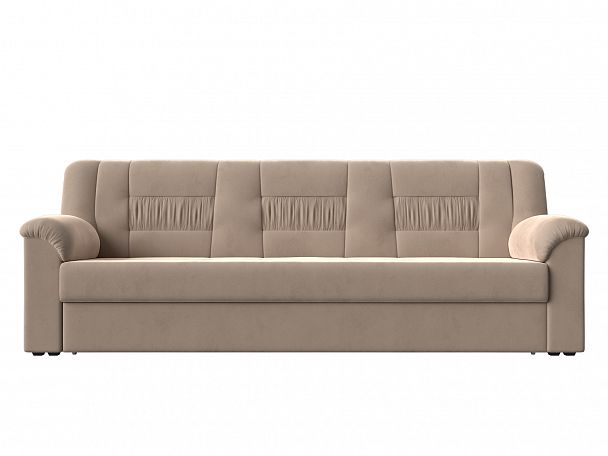 Прямой диван Карелия (полностью велюр бежевый) - Вид 2