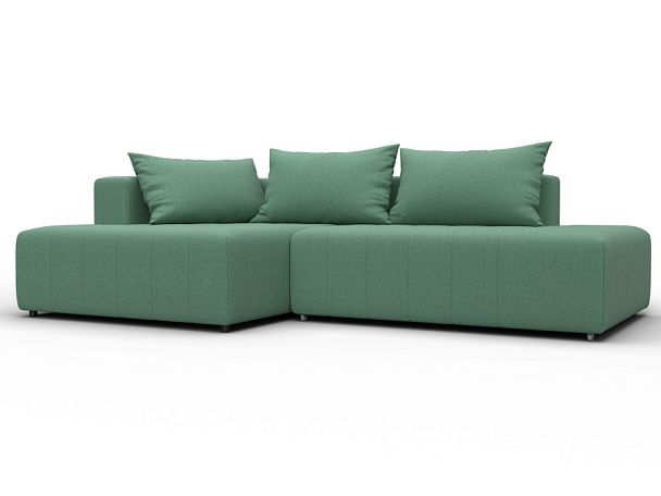 Диван угловой Лига-103 НПБ угол левый Рогожка зеленый - Вид 1